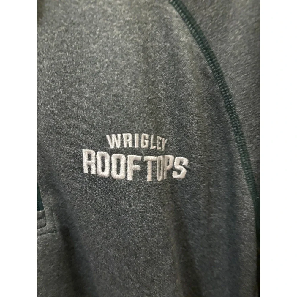 Devon & Jones Mens Wrigley Rooftops Quarter Zip Pullover Heather Green Large